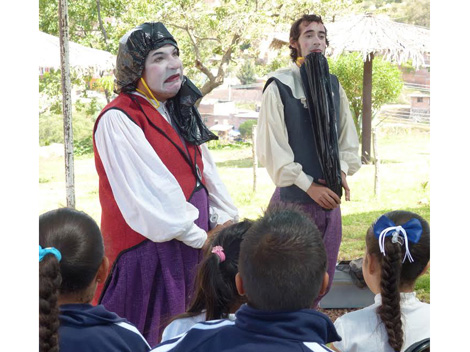 El mimo Sergio García y Alejandro González "mimo Joy", en la obra. 