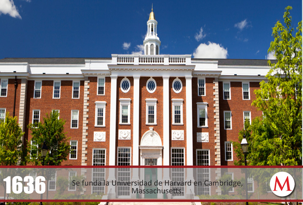 Se funda la Universidad de Harvard en Cambridge, Massachusetts. 