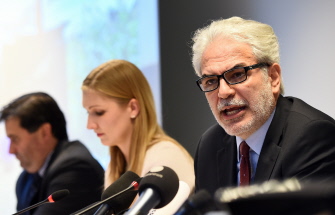 Christos Stylianides, comisario de la Unión Europea, durante la rueda de prensa en Bruselas