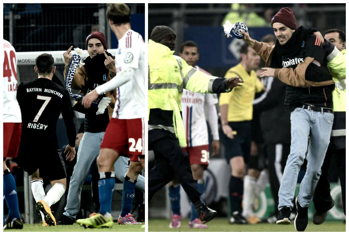 El invasor intentó agredir a Ribéry
