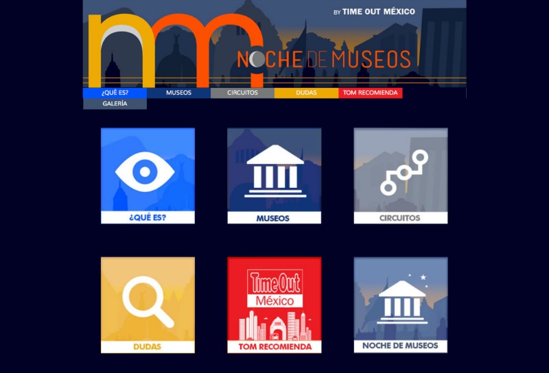 Portal de la Noche de Museos creado por la Secretaría de Cultura del DF y la revista Time Out México.