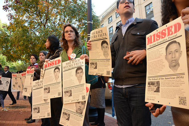La protesta por los 43 normalistas desaparecidos.