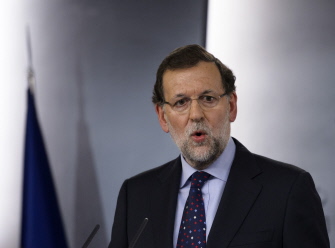 Mariano Rajoy, durante la conferencia de prensa de hoy con la presidenta chilena, Michelle Bachelet