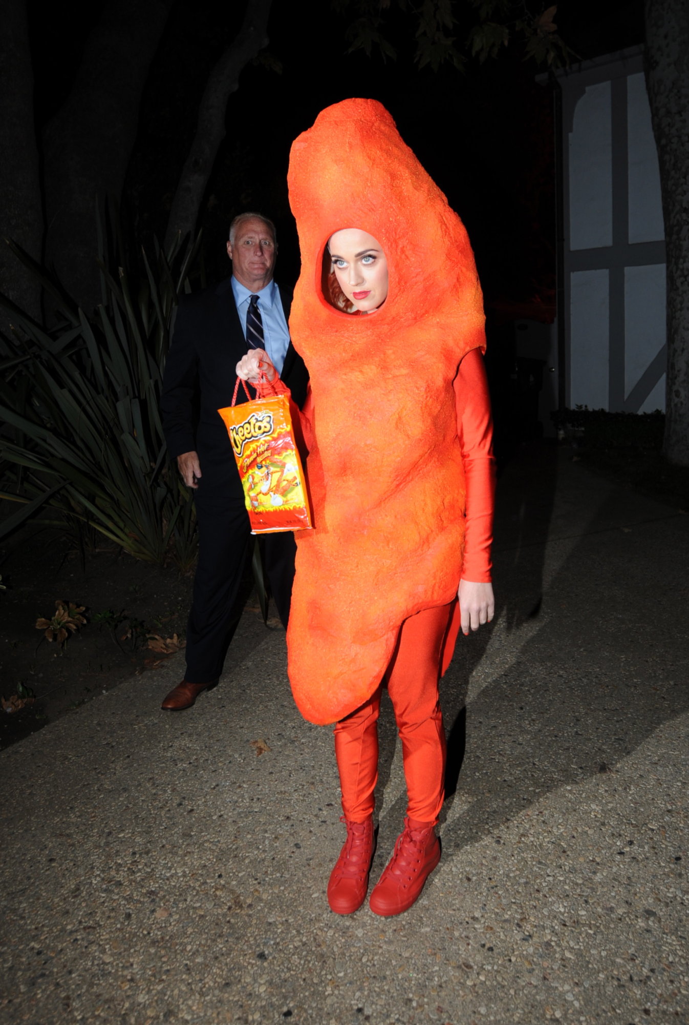 Katy Perry así llegó a la fiesta. 