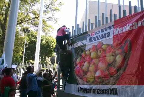 Campesinos se manifestaron en la Secretaría de Economía, donde finalmente se instalaron mesas de trabajo.