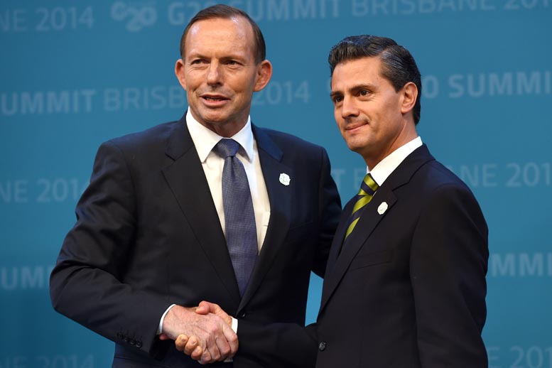 El mandatario con el primer ministro de Australia, 