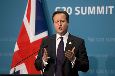 El primer ministro británico, David Cameron, durante la cumbre del G20 en Brisbane, Australia.