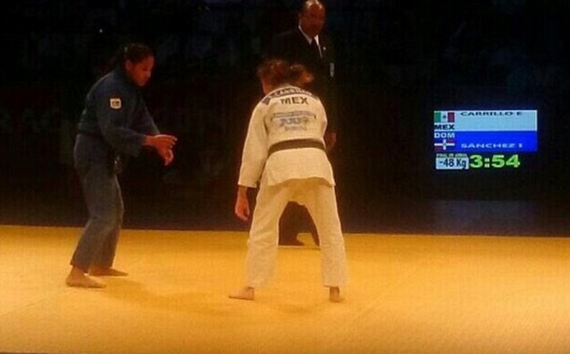 Edna Carrillo de la disciplina de Judo, en los Juegos Centroamericanos y del Caribe 2014 