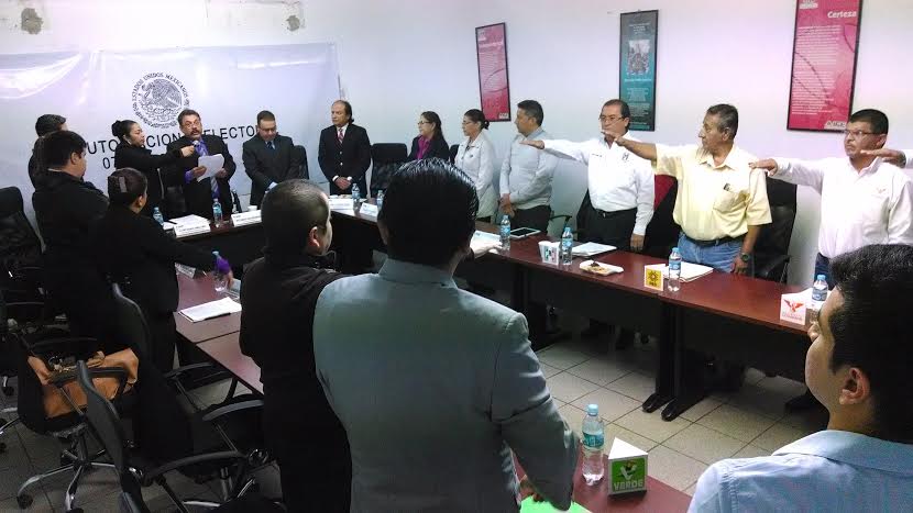 Representantes de los partidos políticos en Madero.