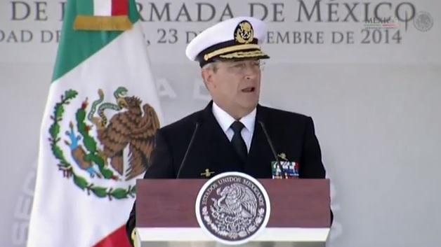 El secretario de Marina durante su participación en la ceremonia.