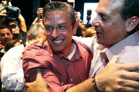 El gobernador de Puerto Rico, Alejandro García Padilla, la noche de su victoria electoral, el 7 de noviembre de 2012
