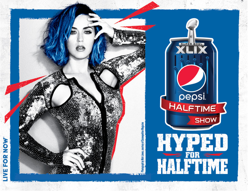 Así luce el promo de Pepsi con Katy Perry como estrella anunciada para la edición 49 del Súper Bowl. 