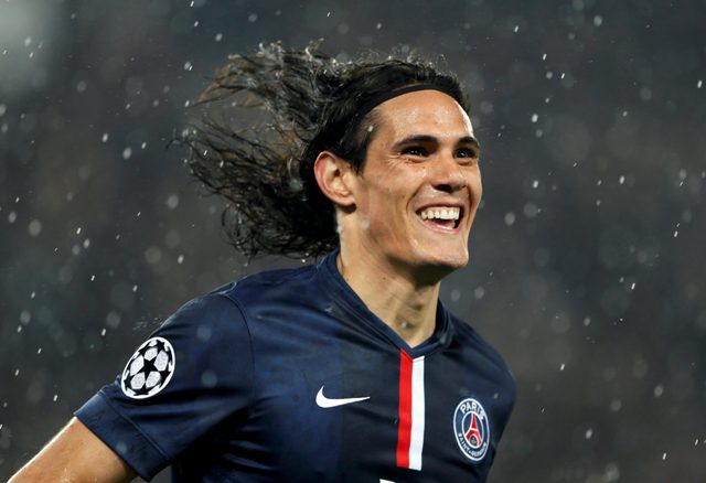 Edinson Cavani, celebra su gol ante el Ajax