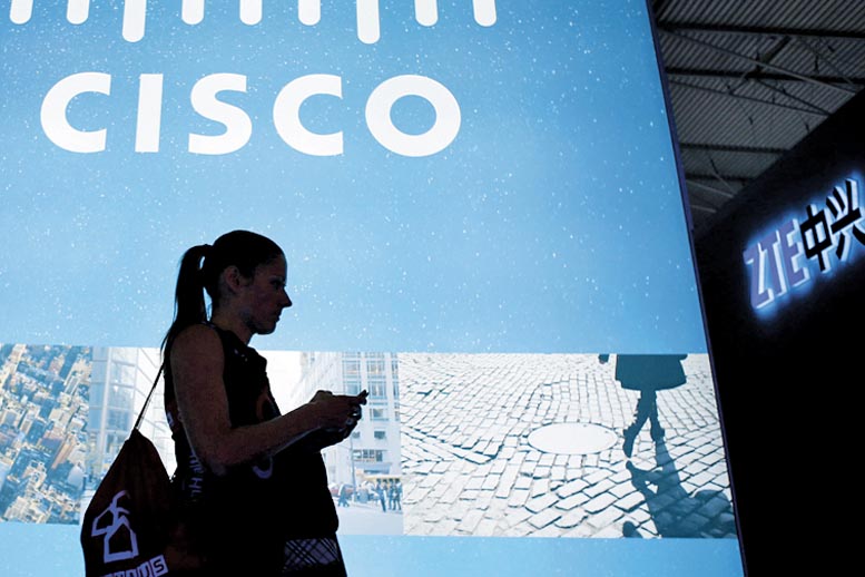 Publicidad de la compañía estadunidense de redes Cisco.