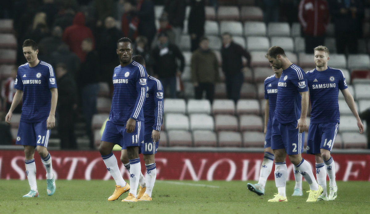 Equipo del Chelsea tras el final del encuentro frente al Sunderland 