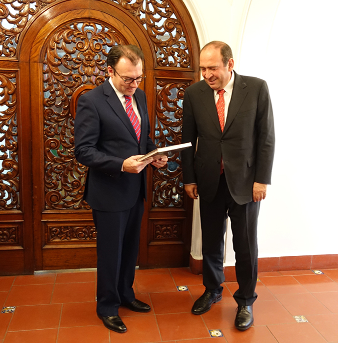 El gobernador de Coahuila con el secretario de Hacienda.