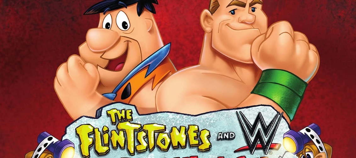 Cartel de la película de los Picapiedra y la WWE 