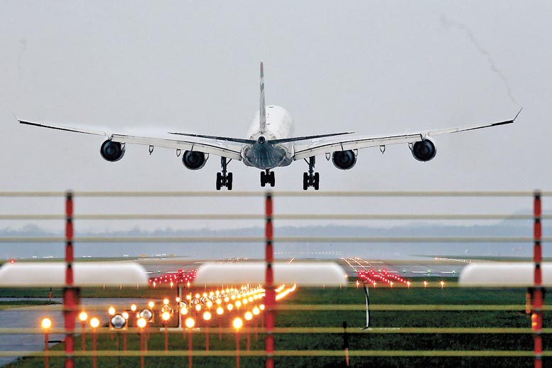 El despegue de una de las aeronaves.