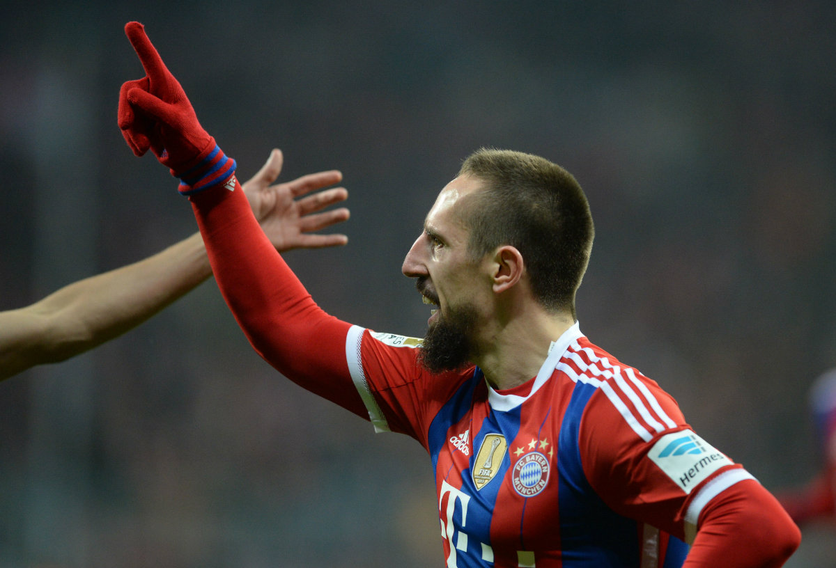 Celebración de Franck Ribery con el Bayern Múnich 
