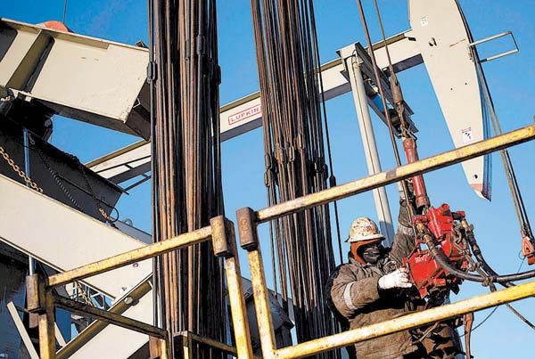 Plataforma petrolera del condado de McKenzie, en Dakota del Norte.