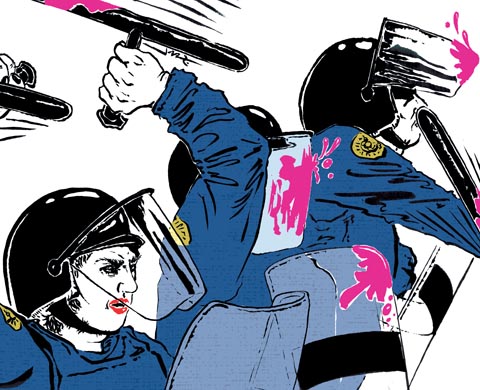 Durante las manifestaciones contra el aeropuerto en Atenco, fueron agarradas al menos 26 mujeres. 