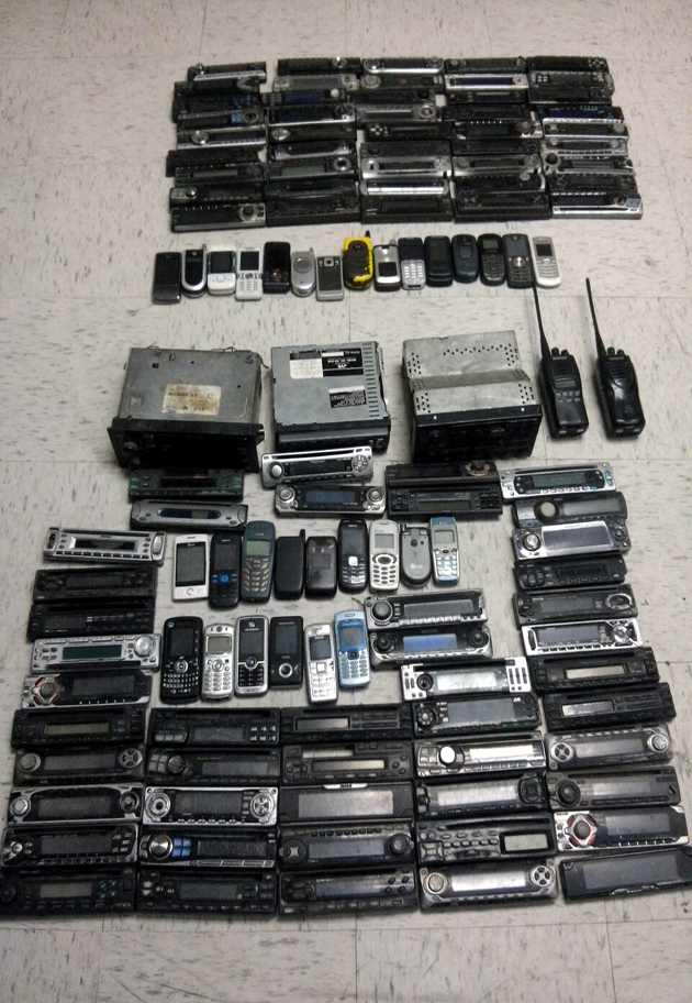Aparatos asegurados por la Policía Estatal.