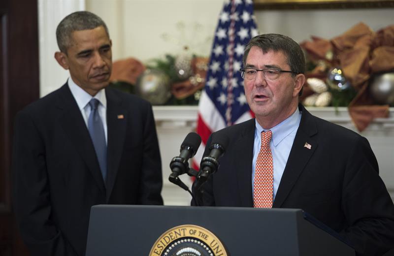 Ashton Carter, durante la ceremonia de nombramiento como secretario de Defensa en la Casa Blanca, el pasado 5 de diciembre