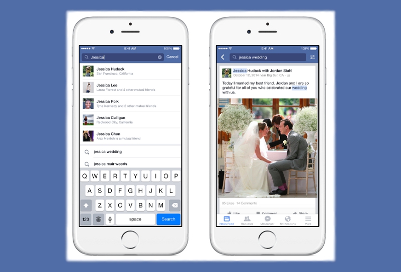 Facebook Search te permitirá buscar publicaciones que hayas compartido con tus amigos.