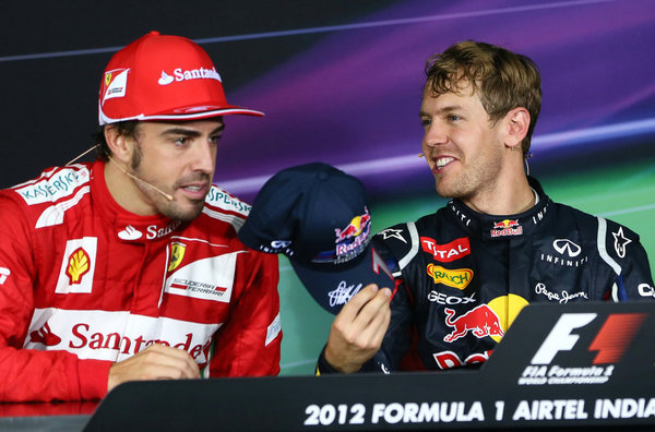 Fernando Alonso y Sebatian Vettel 