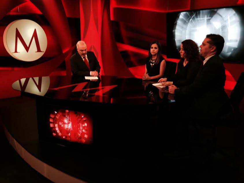 Natalia Calero, Haydeé Pérez y Eduardo Bohórquez durante el programa "En 15" con Carlos Puig. 