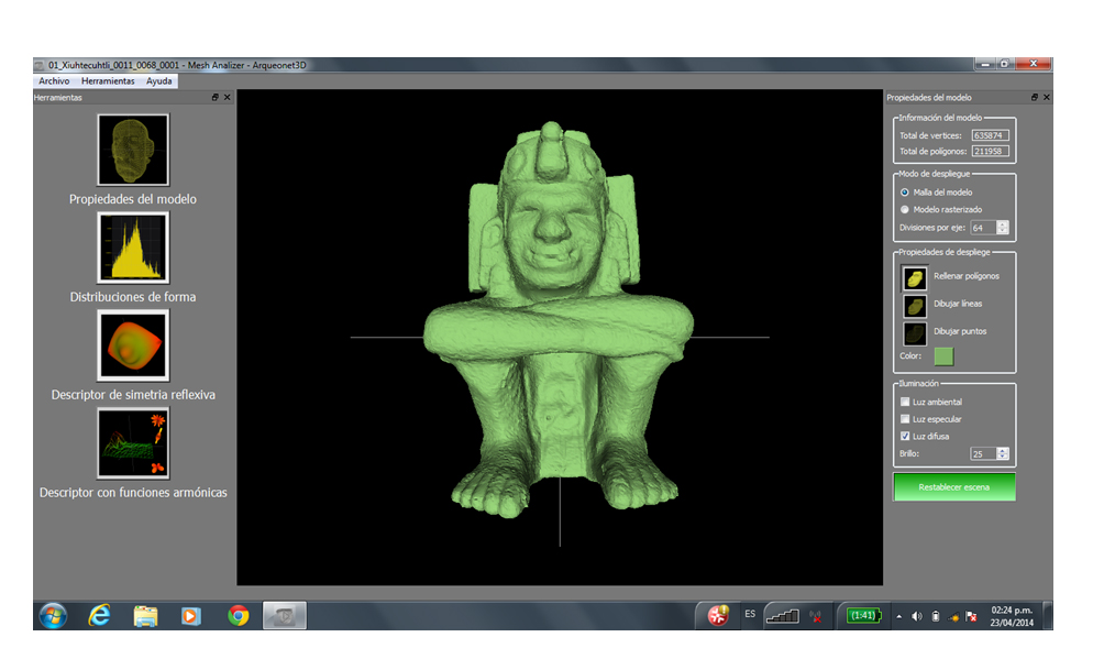 Imagen del software desarrollado por el INAH y el Centro de Investigación en Matemáticas de Guanajuato. 
