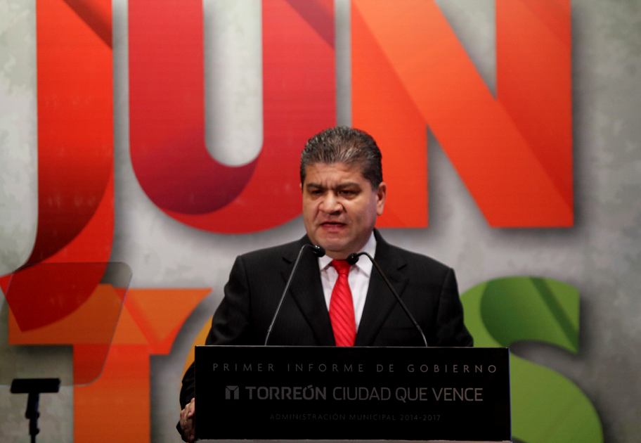 Primer informe de gobierno del alcalde de Torreón, Miguel Riquelme. 