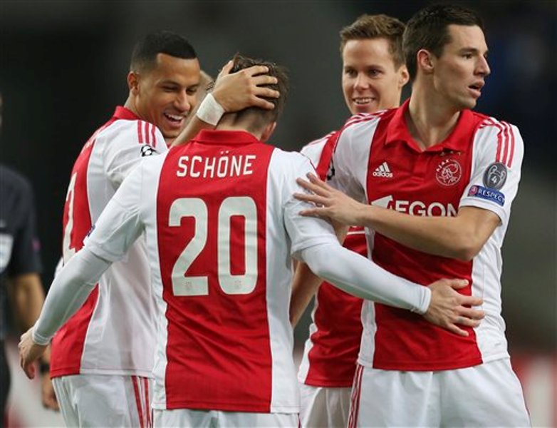 Schöne en el festejo de la goleada del Ajax