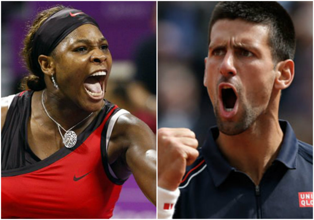 Serena Williams y Novak Djokovic 