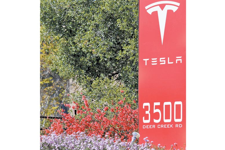 La entrada a las instalaciones de Tesla, productor de vehículos eléctricos.