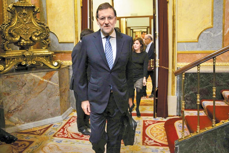 Mariano Rajoy culpó a su antecesor, José Luis Rodríguez Zapatero, por la mala situación económica. 