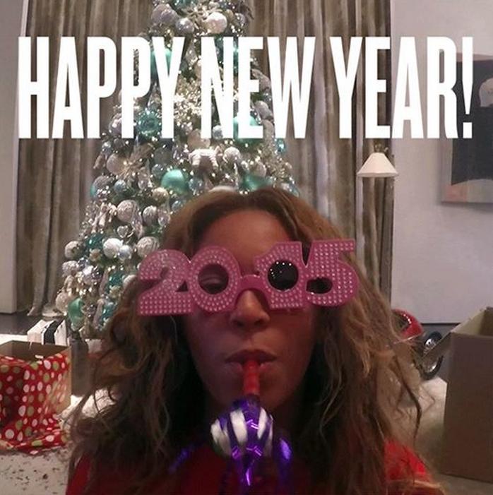Beyoncé compartió celebra el año nuevo. 