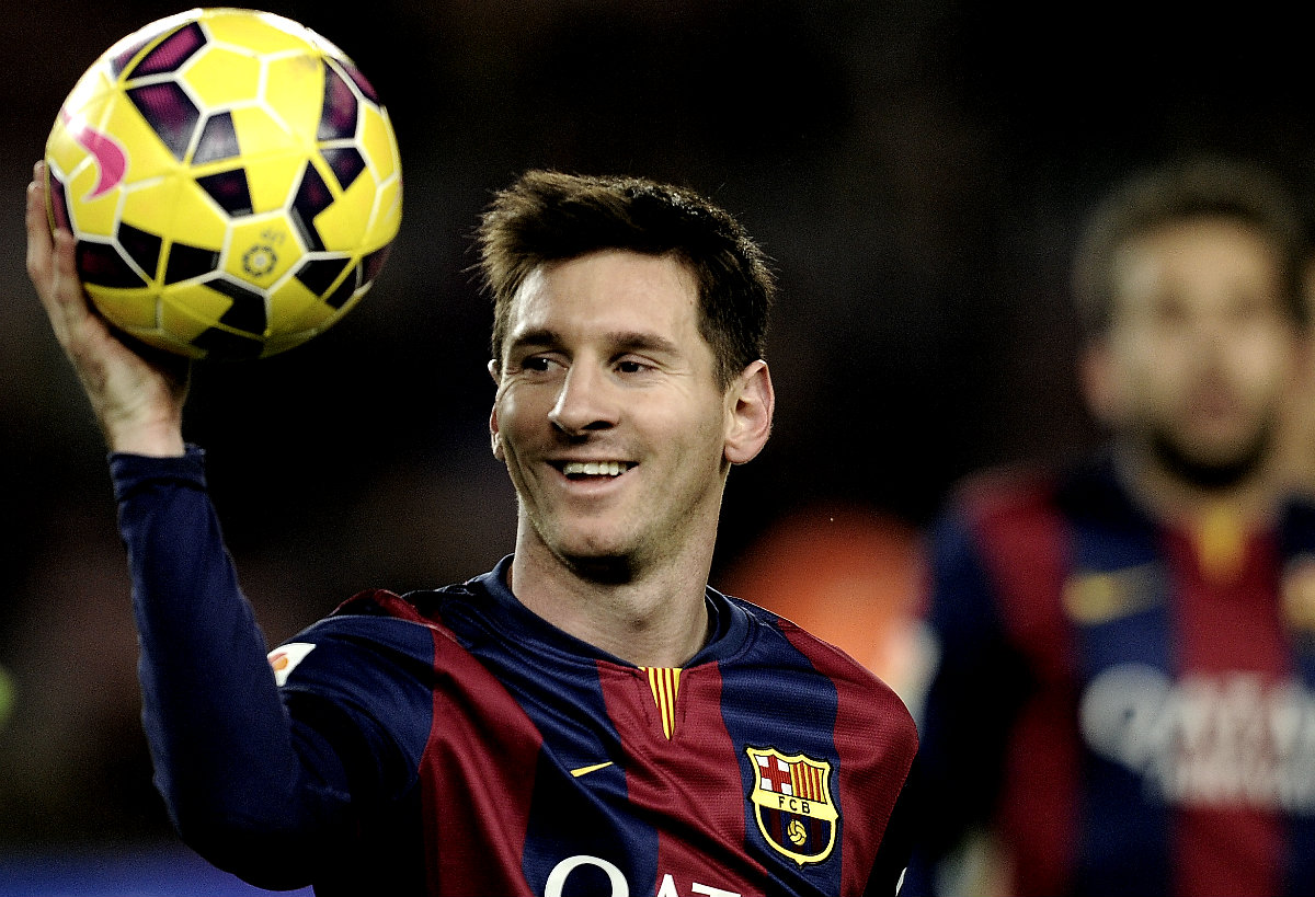Lionel Messi, festejando en el Camp Nou, una imagen habitual
