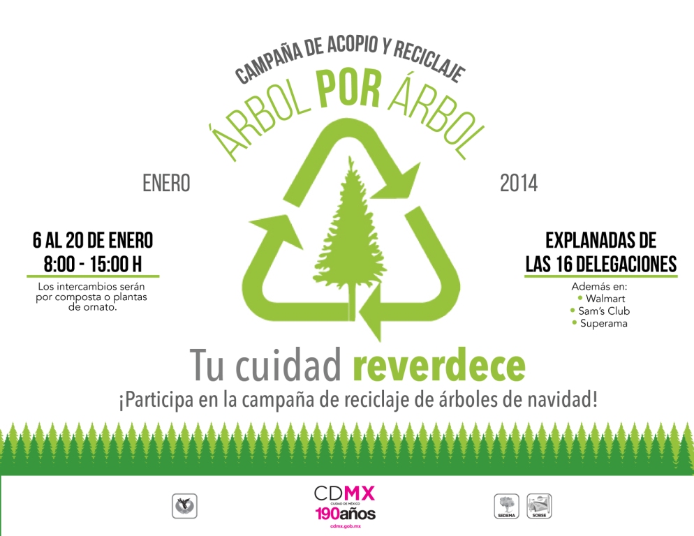Reciclaje árboles de navidad.