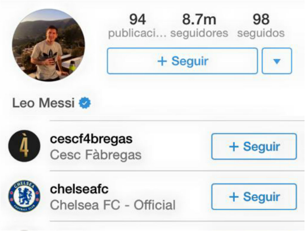 Messi empezó a seguir al Chelsea en Instagram 