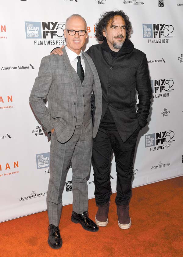 Michael Keaton y Alejandro González Iñárritu.