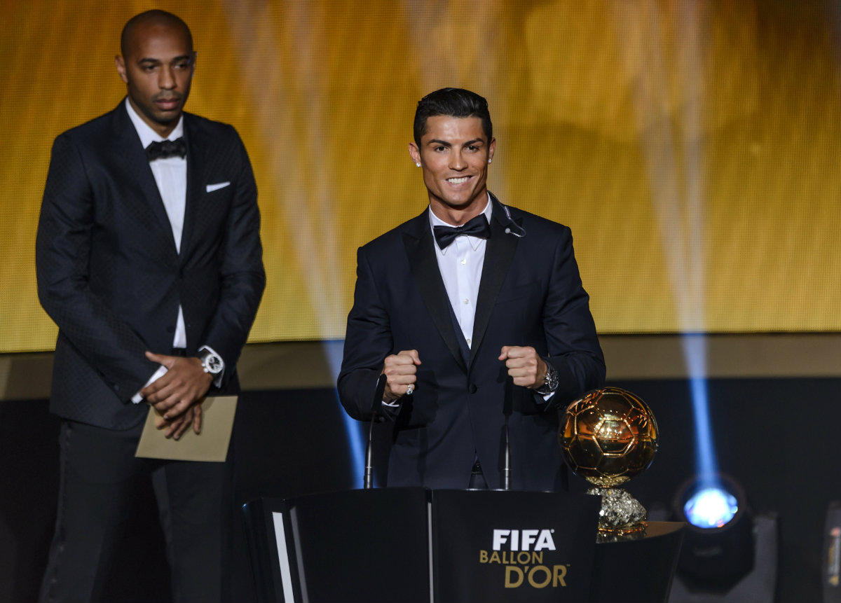 Cristiano Ronaldo tras recibir su tercer Balón de Oro 