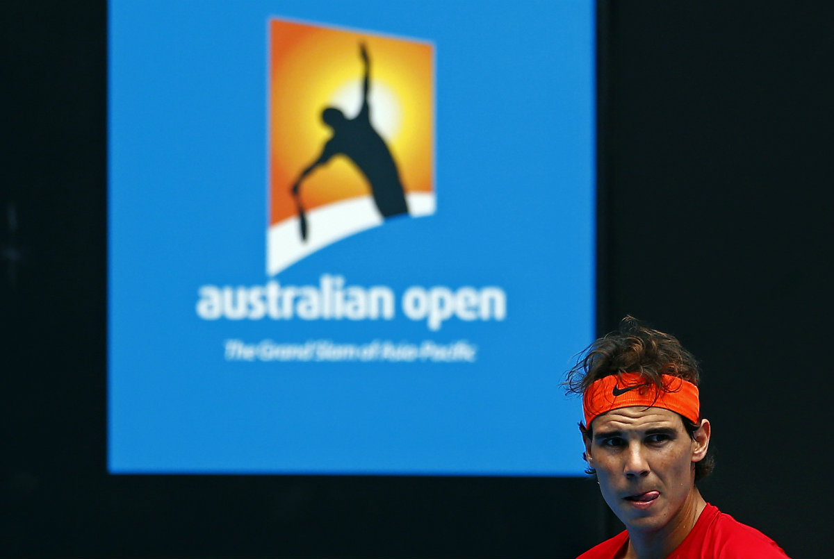 Rafael Nadal en la sesión de practica en el Arena Margaret Court  