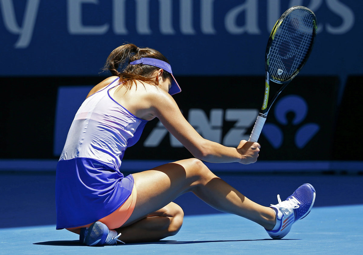 Ana Ivanovic en su derrota en Australia 