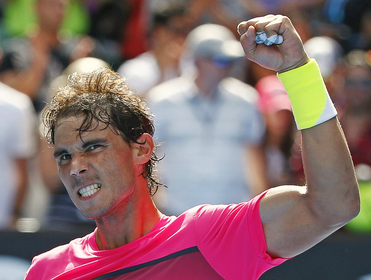 Rafa celebra la victoria 