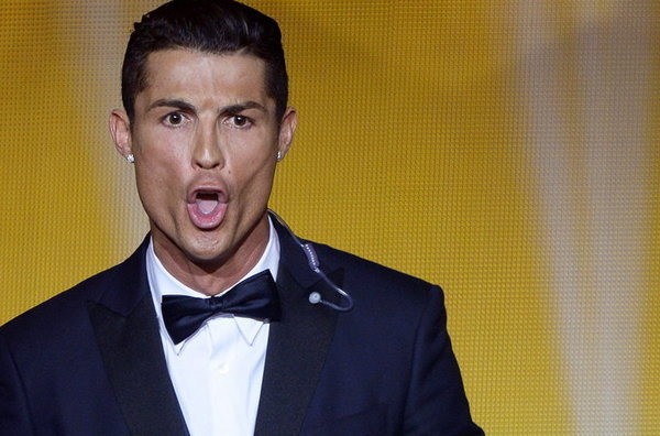 Cristiano Ronaldo en la entrega del Balón de Oro