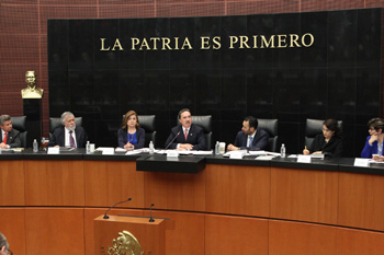 Audiencias en materia de seguridad y justicia, organizadas por la Comisión de Justicia del Senado.