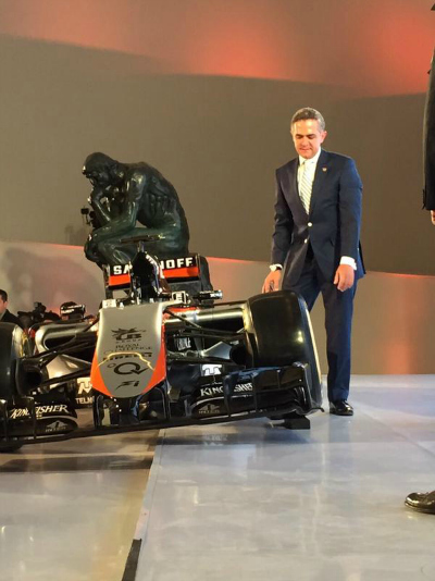 El jefe de Gobierno del Distrito Federal, Miguel Ángel Mancera, asistió a la presentación de la escudería Force India de Fórmula Uno. 