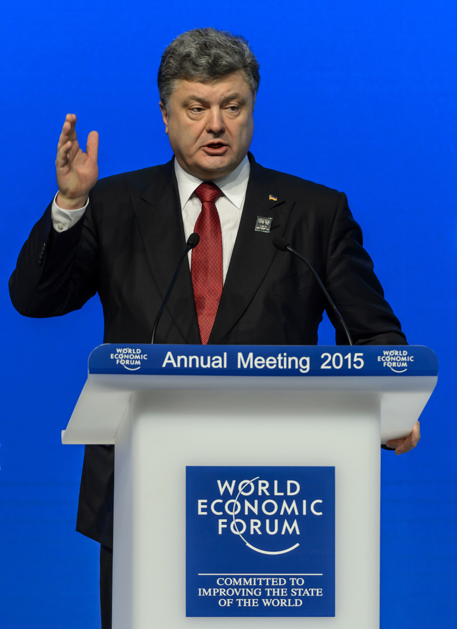 Petro Poroshenko durante su participacón en el Foro Económico Mundial en Davos, Suiza.