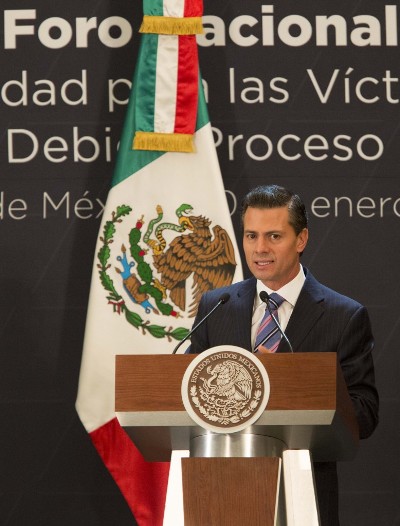El presidente Enrique Peña Nieto en el foro nacional de “Equidad para las víctimas en el debido proceso penal”.